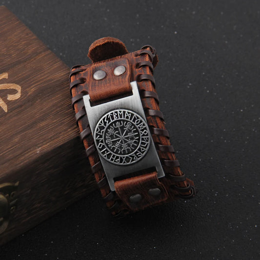 VIKING LEATHER BRAIDED BRACELET