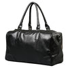 BLACK PU LEATHER GYM BAG