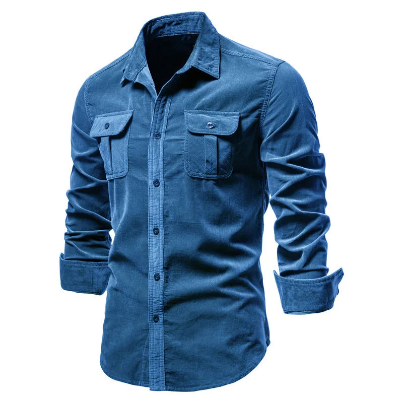 SOLID COLOR CORDUROY SHIRT