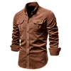 SOLID COLOR CORDUROY SHIRT
