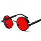 RED LENS SUNGLASSES WITH BLACK FRAMES