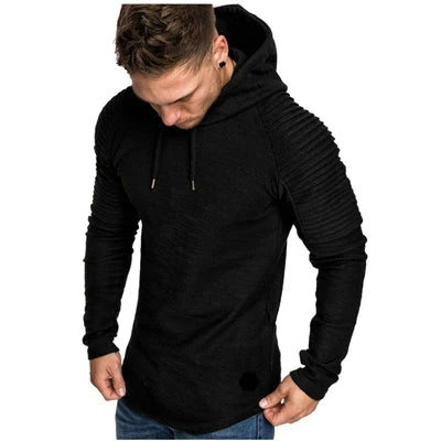 SOLID COLOUR CASUAL HOODIE