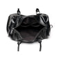BLACK  PU LEATHER GYM BAG