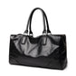 BLACK  PU LEATHER GYM BAG