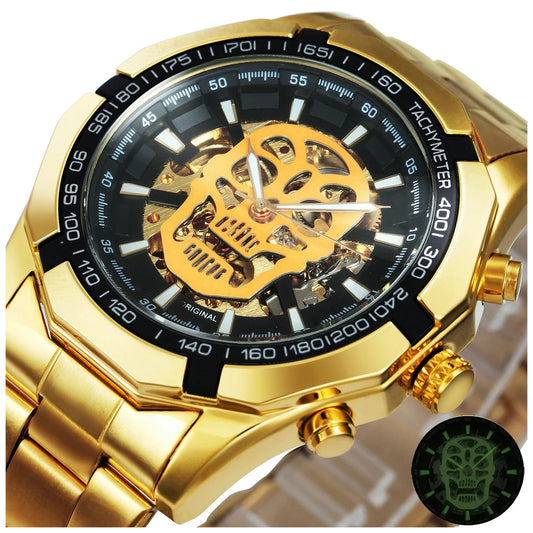 STEAMPUNK SKULL LOGO MECHANICAL WATCH
