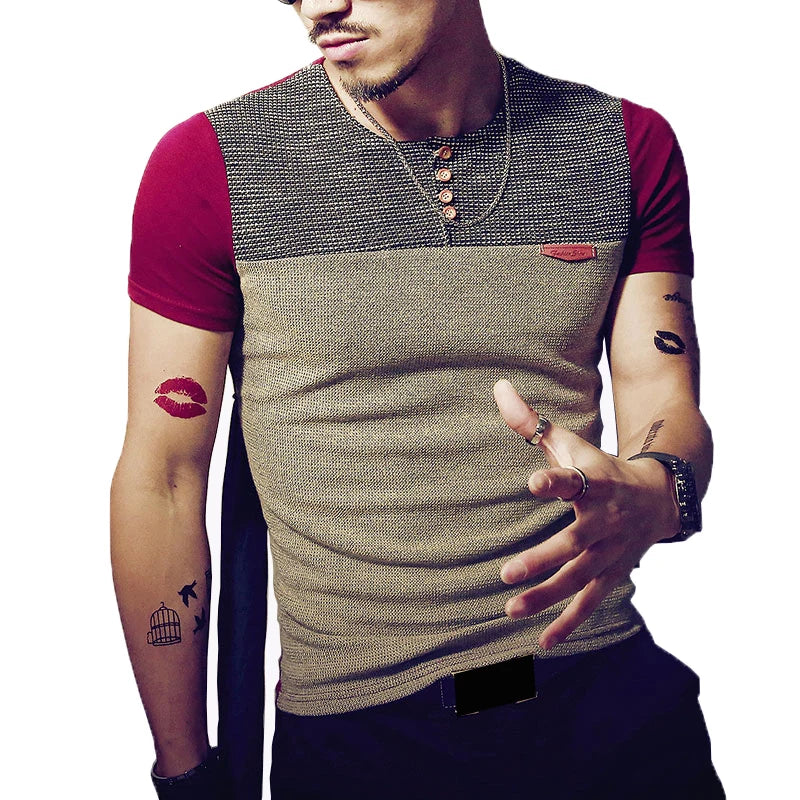 CASUAL PATCHWORK T-SHIRTT-Shirts + Tanks