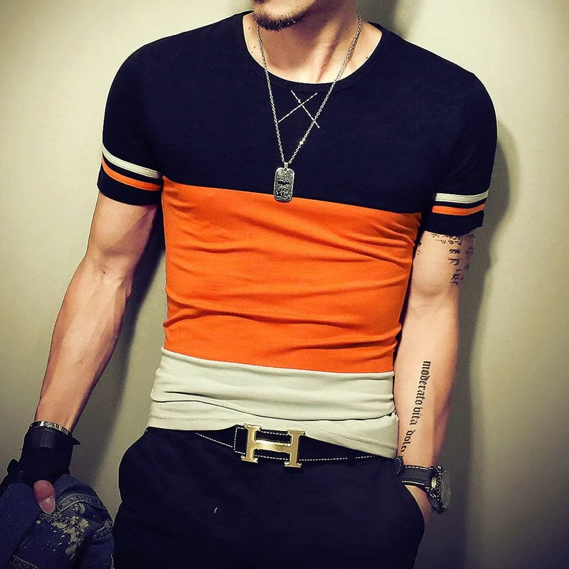 CASUAL PATCHWORK T-SHIRTT-Shirts + Tanks