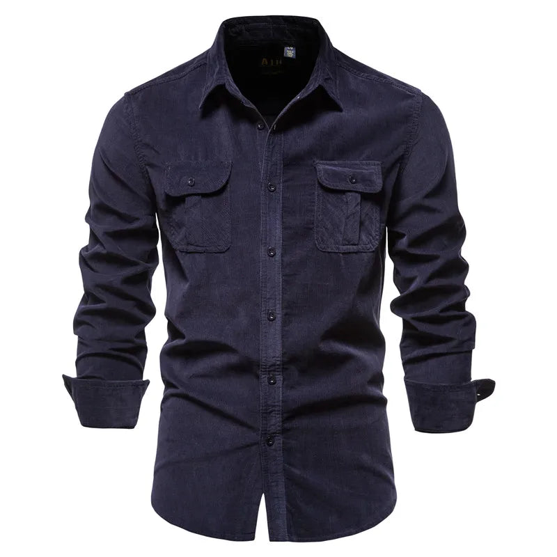 SOLID COLOR CORDUROY SHIRT
