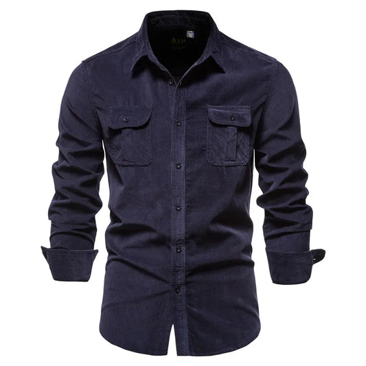 SOLID COLOR CORDUROY SHIRT