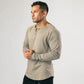 LONG SLEEVE V-NECK COTTON T-SHIRT