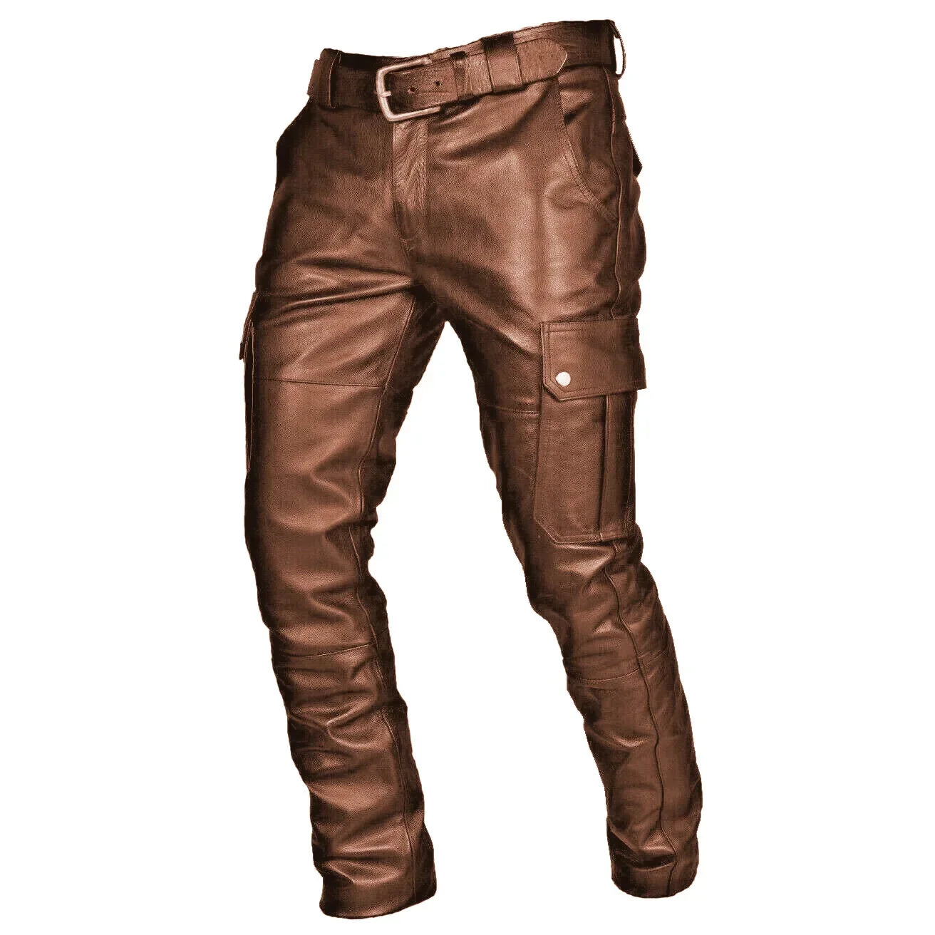 FAUX LEATHER BIKER PANTS WITH ZIPPER