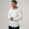 LONG SLEEVE V-NECK COTTON T-SHIRT