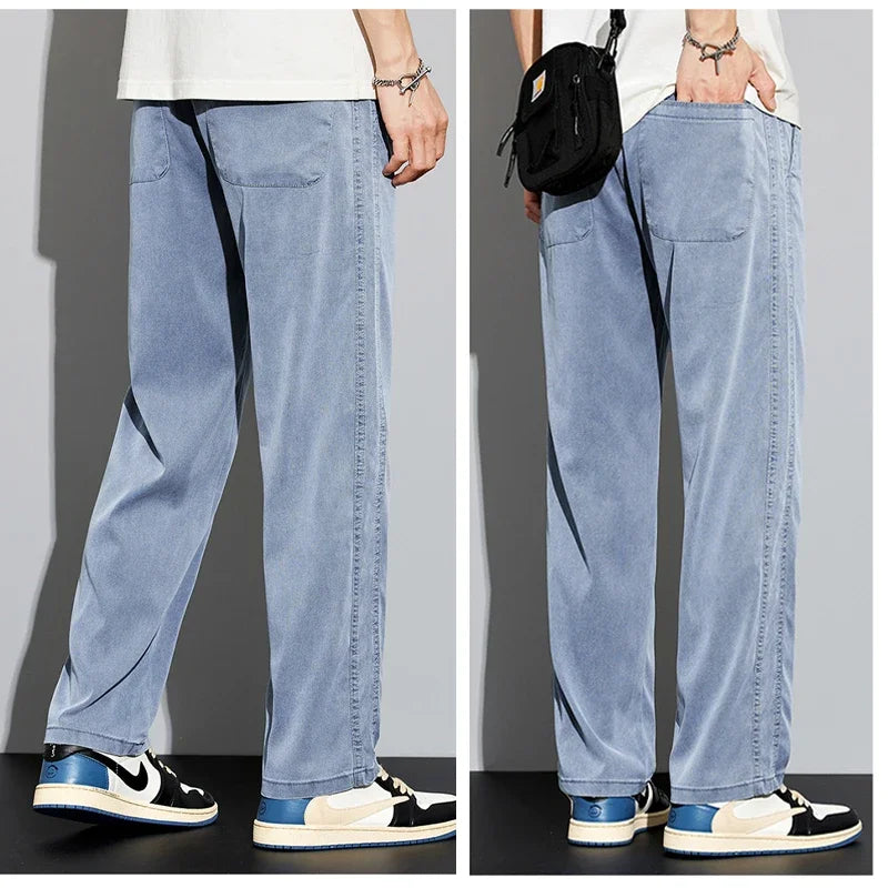 Men’s Soft Lyocell Loose Summer Jeans