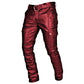 FAUX LEATHER BIKER PANTS WITH ZIPPER