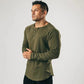 LONG SLEEVE V-NECK COTTON T-SHIRT
