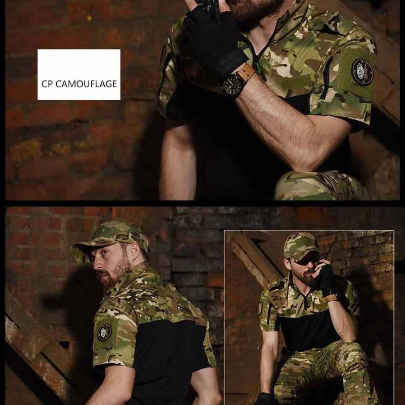 SHORT SLEEVE MILITARY POLO T-SHIRT