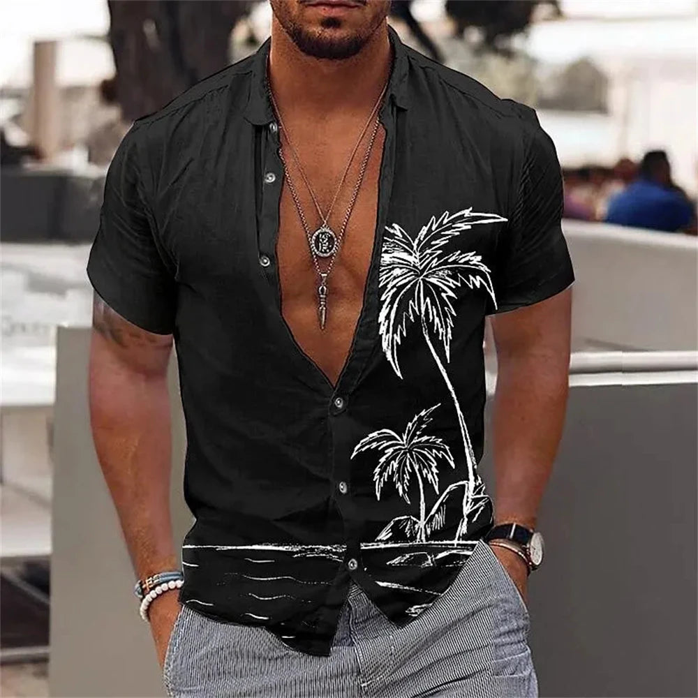 COCONUT TREE SUMMER PRINT SHIRT