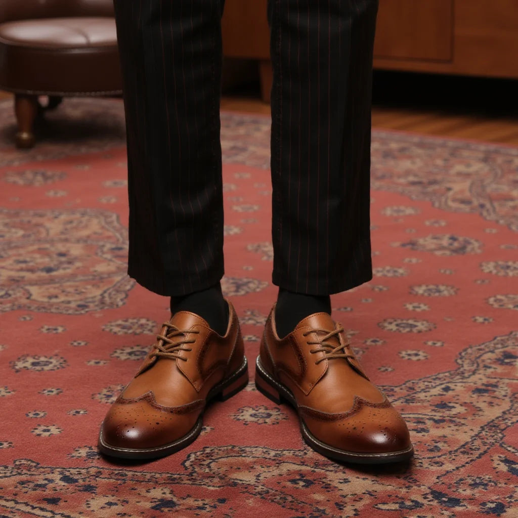 LEATHER BROGUES SHOES