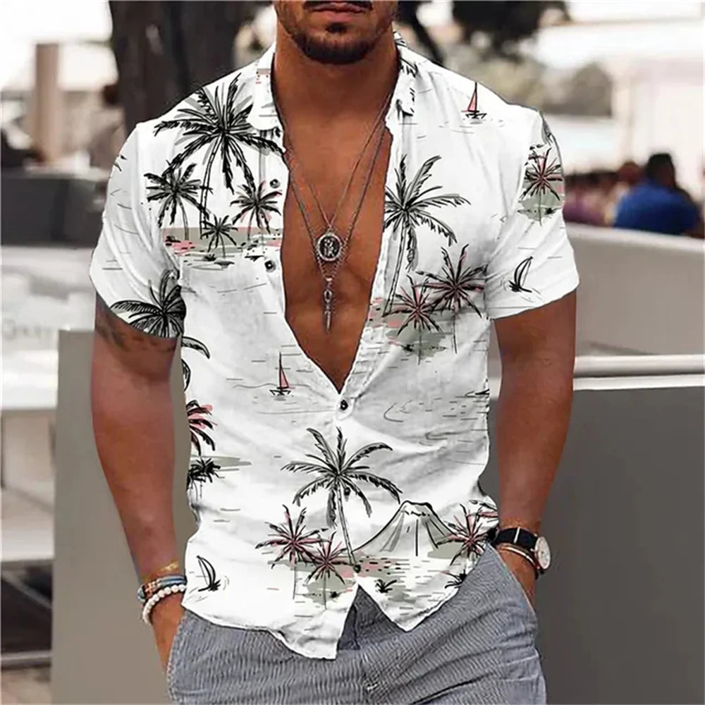 COCONUT TREE SUMMER PRINT SHIRT