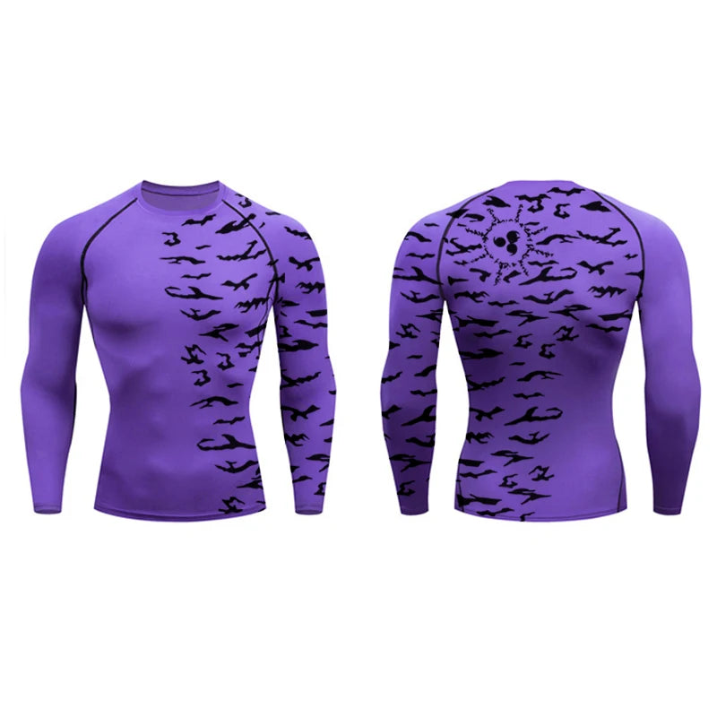 3D PRINT LONG SLEEVE COMPRESSION TOP