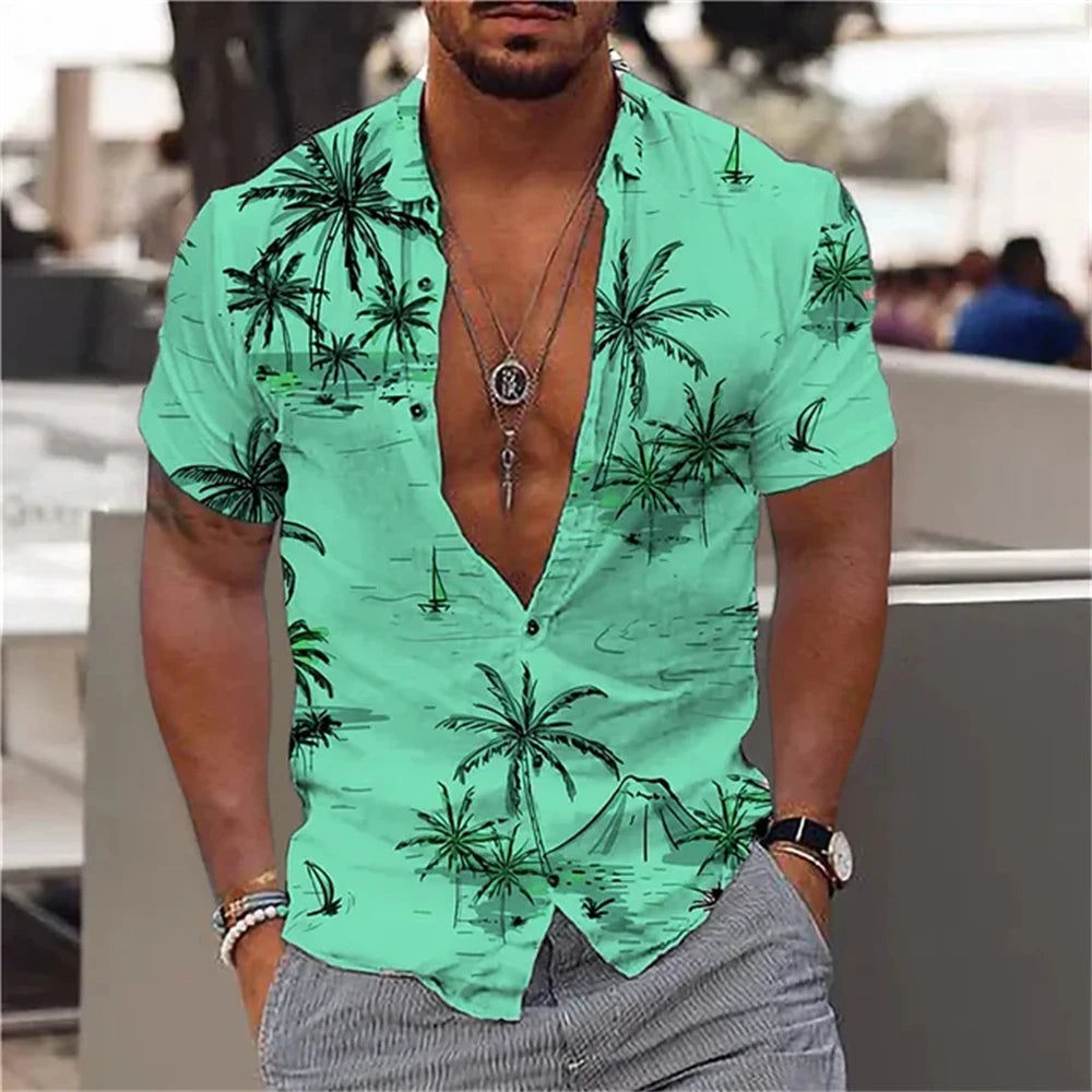 COCONUT TREE SUMMER PRINT SHIRT