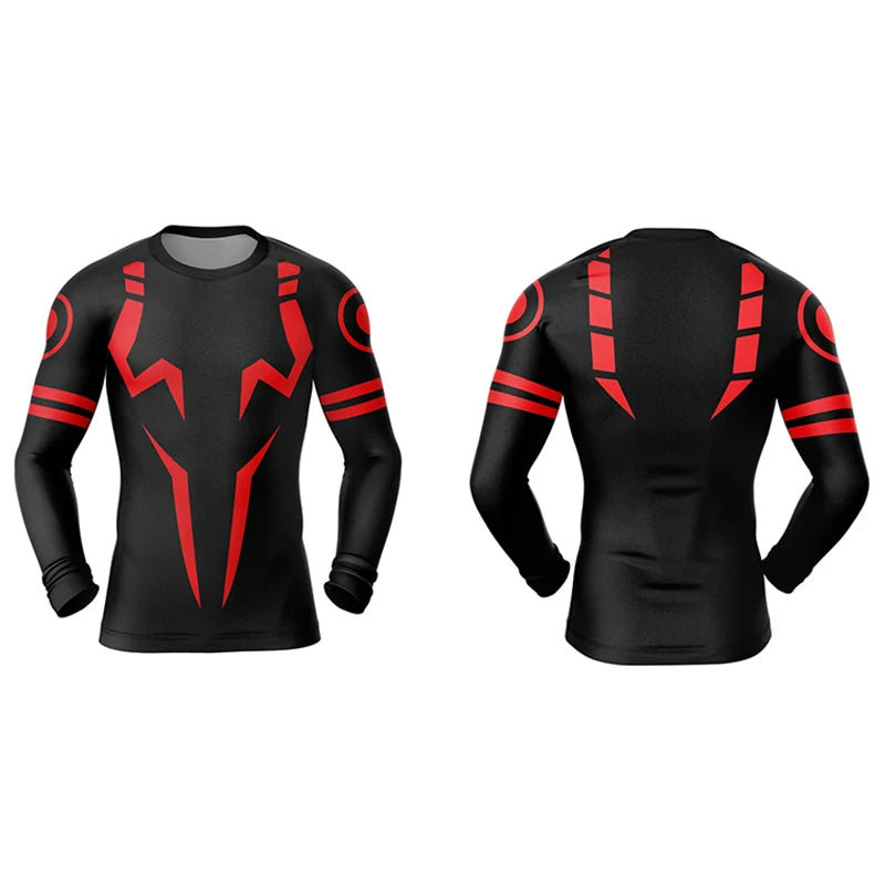 3D PRINT LONG SLEEVE COMPRESSION TOP