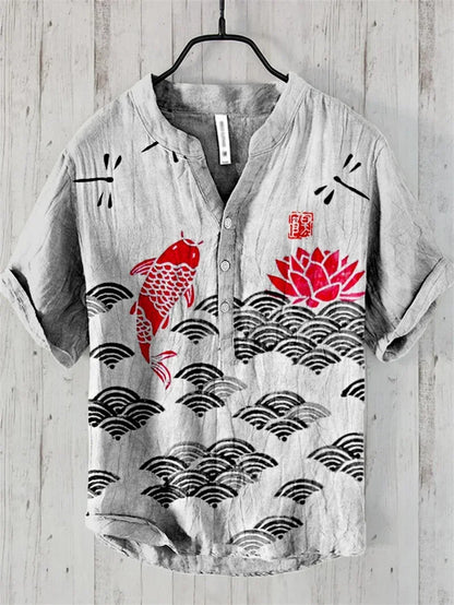 PAINTED FISH PATTERN SHIRT