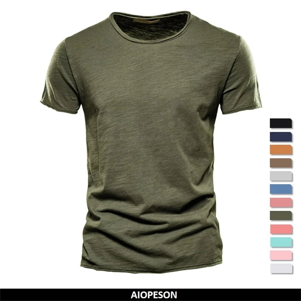 CASUAL PLAIN COTTON T-SHIRT