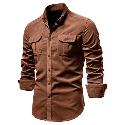 SOLID COLOR CORDUROY SHIRT