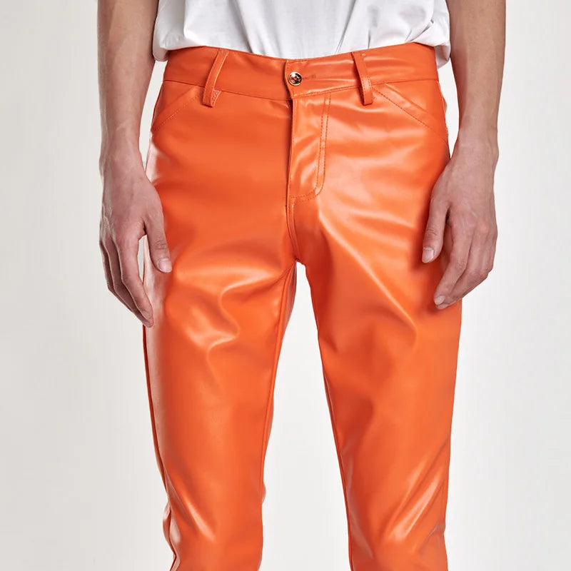 SLIM TIGHT BLACK LEATHER PANTS