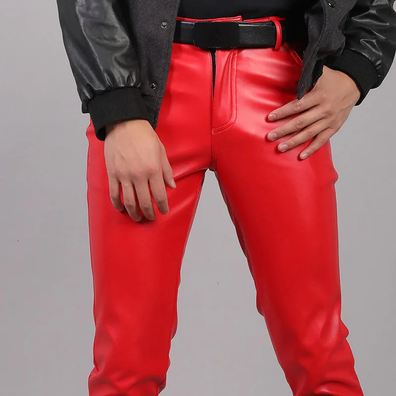 SLIM TIGHT BLACK LEATHER PANTS