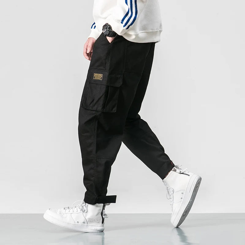 MULTI POCKET ELASTIC WAIST JOGGER PANTS
