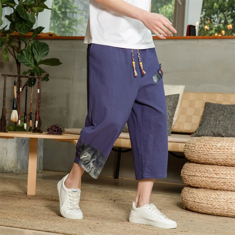 BREATHABLE COTTON LINEN HAREM PANTS