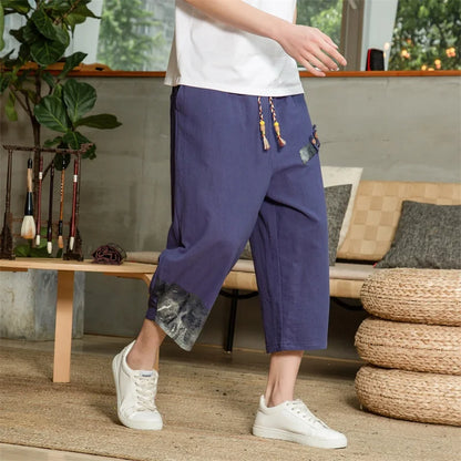 BREATHABLE COTTON LINEN HAREM PANTS