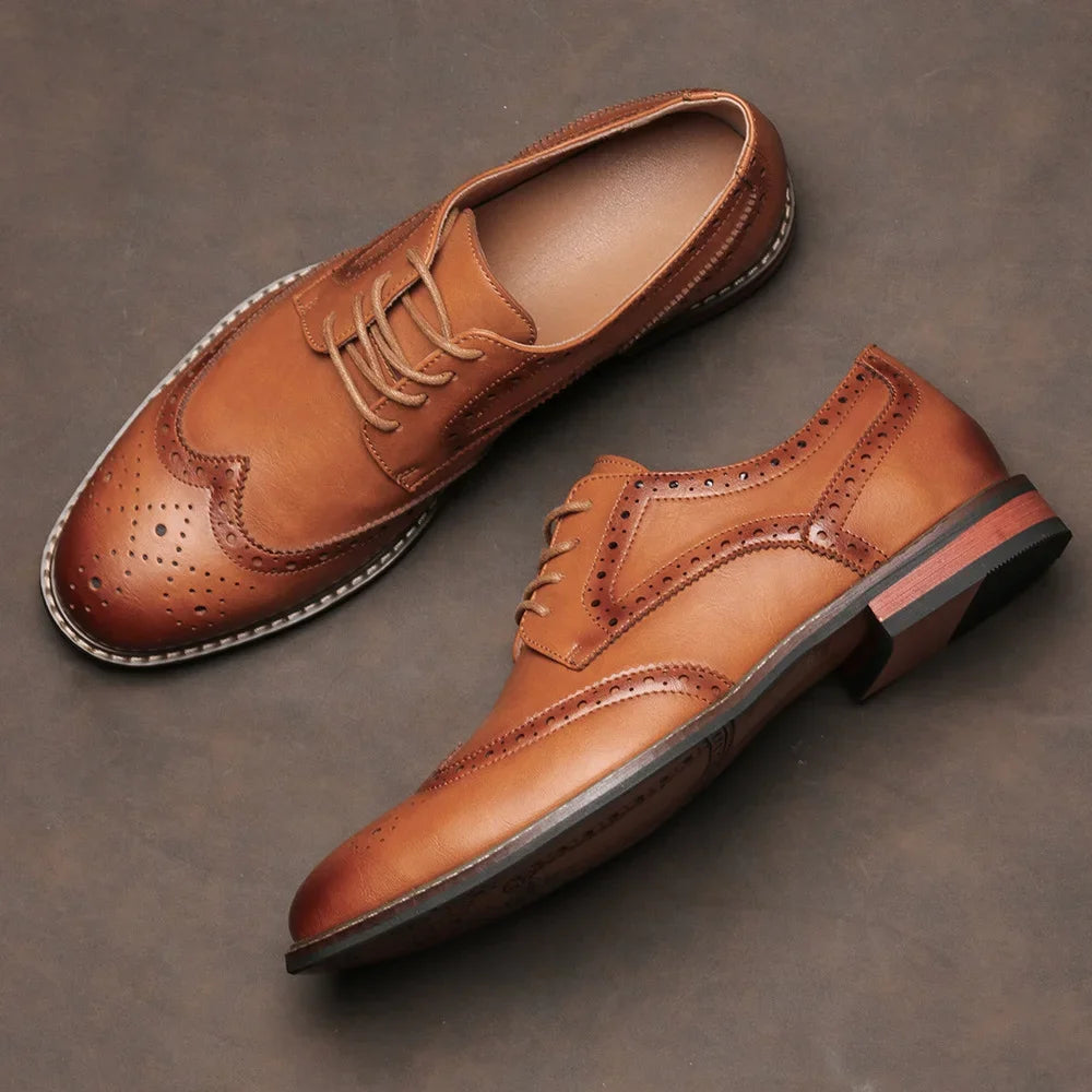 LEATHER BROGUES SHOES
