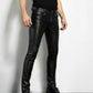 SLIM TIGHT BLACK LEATHER PANTS