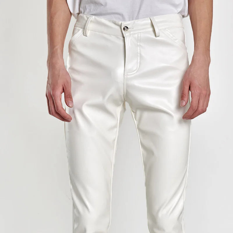 SLIM TIGHT BLACK LEATHER PANTS