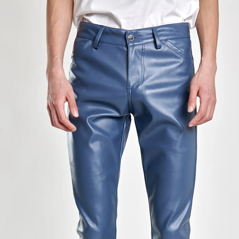 SLIM TIGHT BLACK LEATHER PANTS