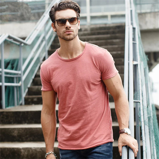 CASUAL PLAIN COTTON T-SHIRT