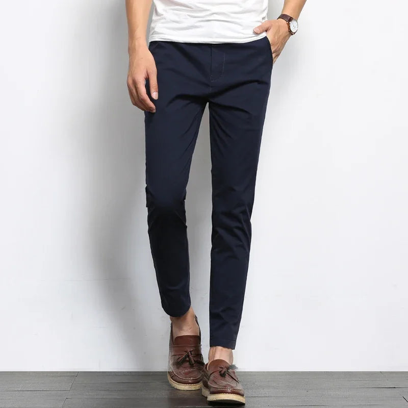 CASUAL PLAIN ANKLE-LENGTH PANTS