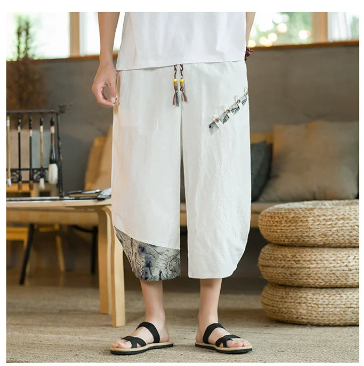 BREATHABLE COTTON LINEN HAREM PANTS