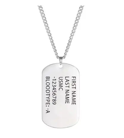 TAG NECKLACE WITH ARMY ENGRAVING
