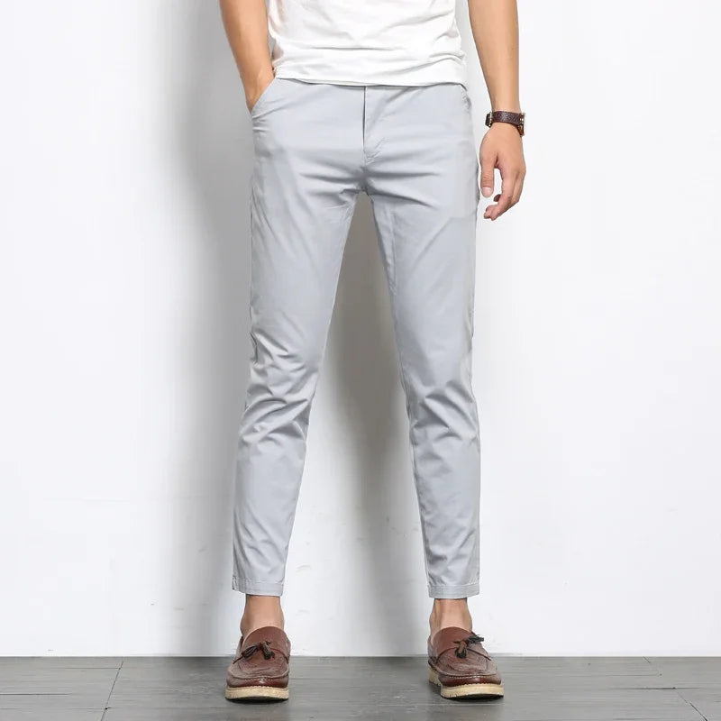 CASUAL PLAIN ANKLE-LENGTH PANTS