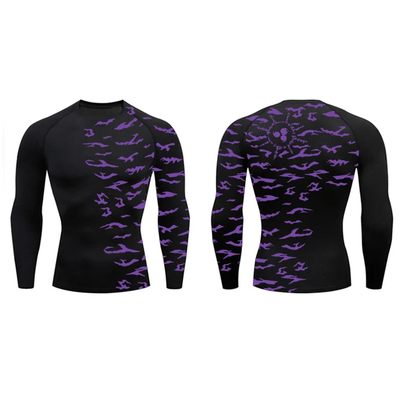3D PRINT LONG SLEEVE COMPRESSION TOP