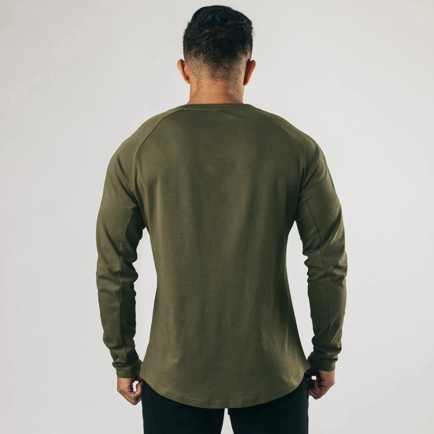 LONG SLEEVE V-NECK COTTON T-SHIRT