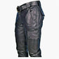 FAUX LEATHER BIKER PANTS WITH ZIPPER
