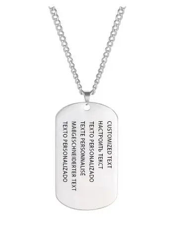 TAG NECKLACE WITH ARMY ENGRAVING