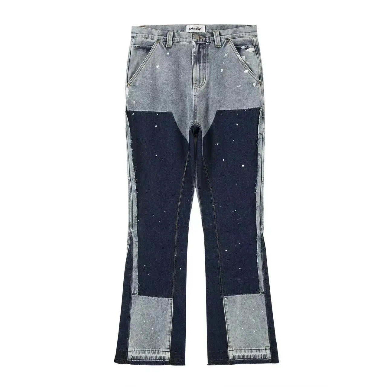 SPLICED SPECKLED PATCHWORK JEANS
